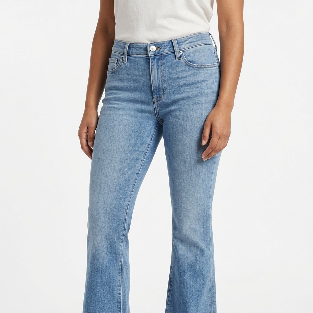 7 For All Mankind Blue Light Wash Bootcut Jeans Women See Measurements